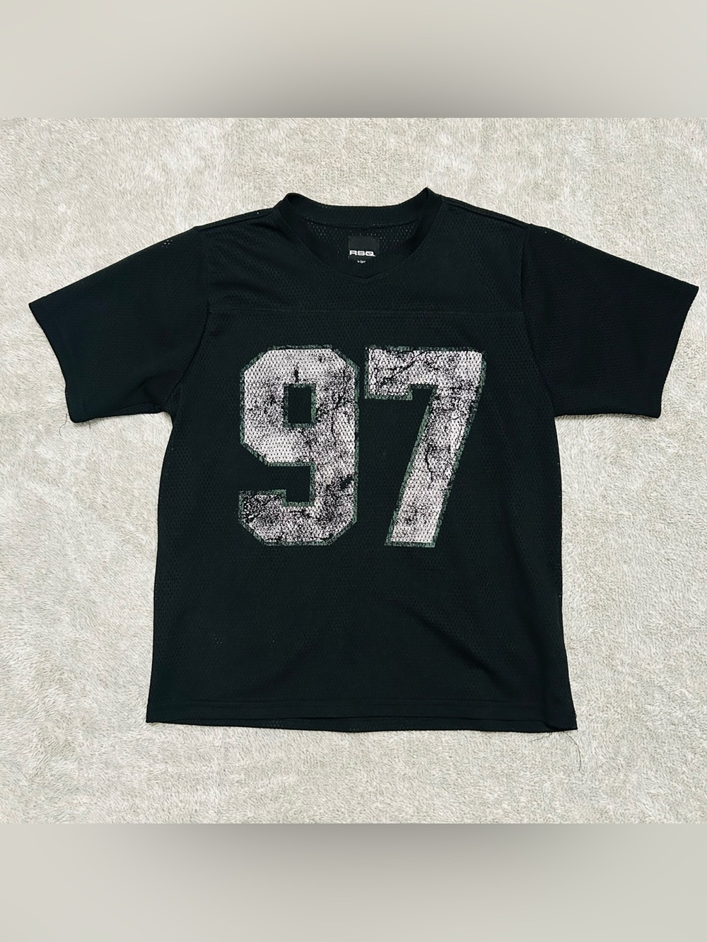RSQ 97 Mesh Jersey Tee Boys XL Black Streetwear Graphic Shirt